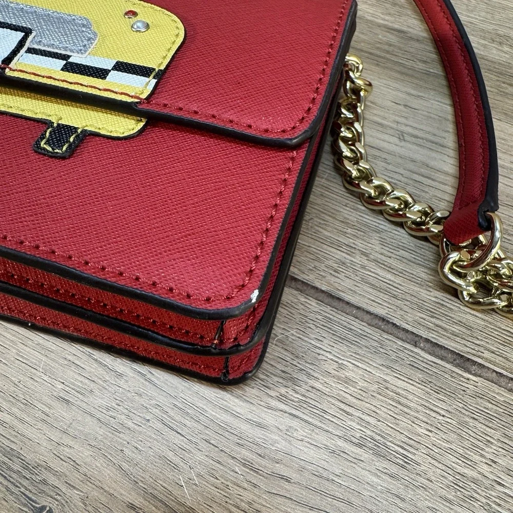 Karl Lagerfeld Red Crossbody Purse with Chain • Brand New • NYC Taxi with cat!‎ - Picture 7 of 13
